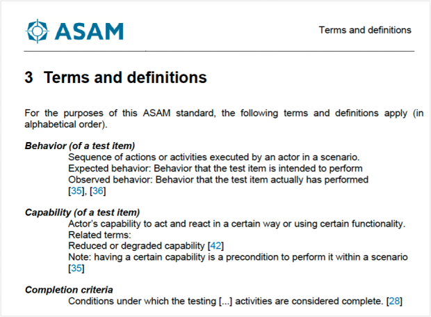 ASAM Concept Paper. Example 1. Terms and definitions