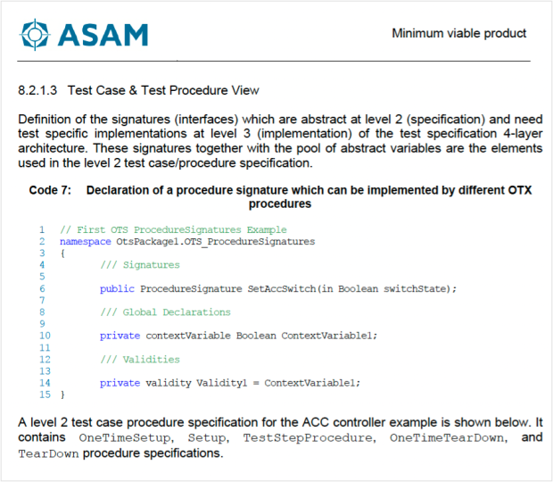 ASAM Concept Paper OpenTestSpecification. Test Case and Test Procedure Viewions