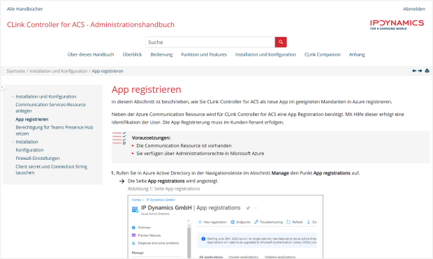 Auszug Online-Dokumentation von IP Dynamics