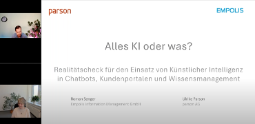 Alles KI oder was? Realitätscheck für den Einsatz von KI in Chatbots, Kundenportalen und Wissensmanagement